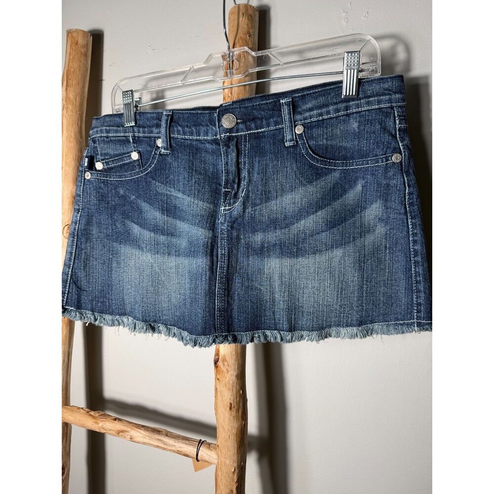 Vintage Y2K Rock & Republic Victoria Beckham Womens 31 Denim Mini Skirt USA Made